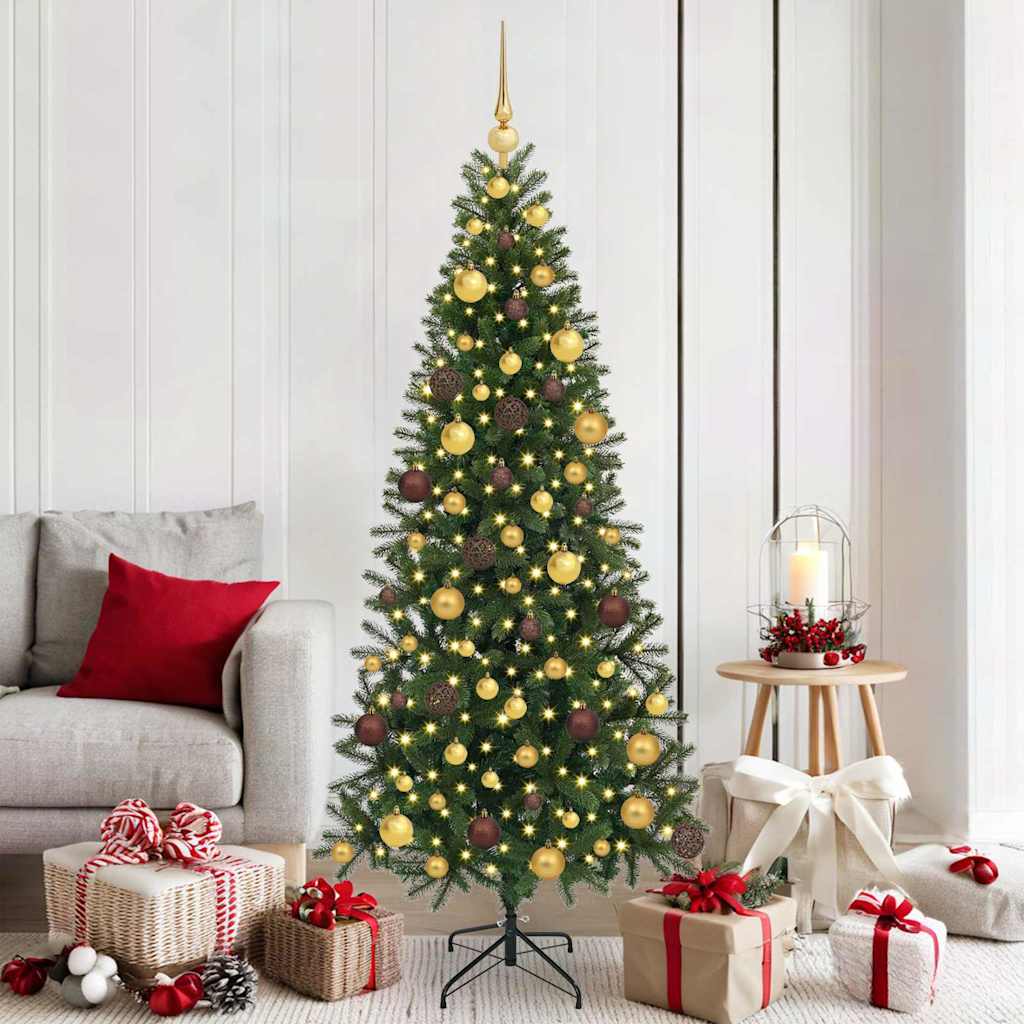 Sapin de Noël artificiel avec 300 LED Vert 180 cm PE et PVC