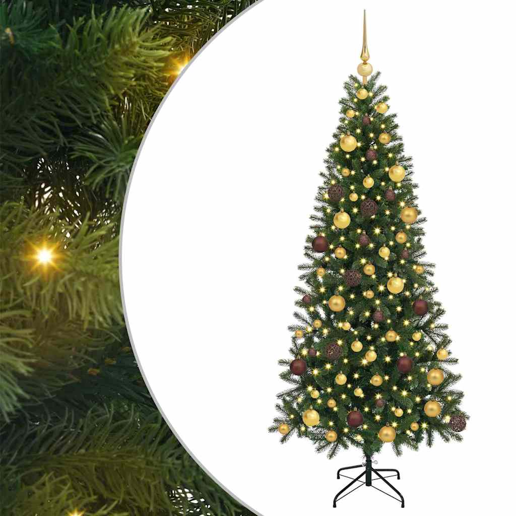 Sapin de Noël artificiel avec 300 LED Vert 180 cm PE et PVC