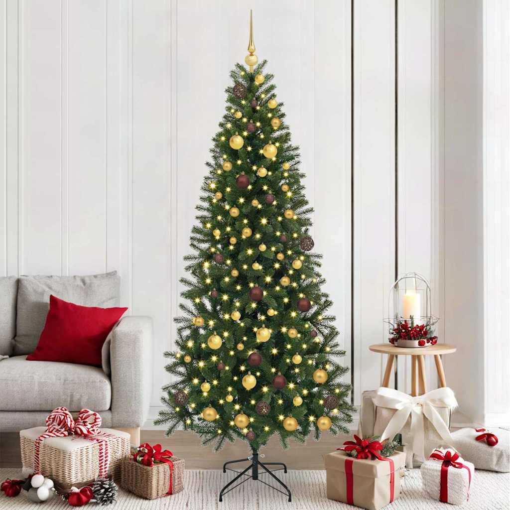 Sapin de Noël artificiel avec 300 LED Vert 210 cm PE et PVC
