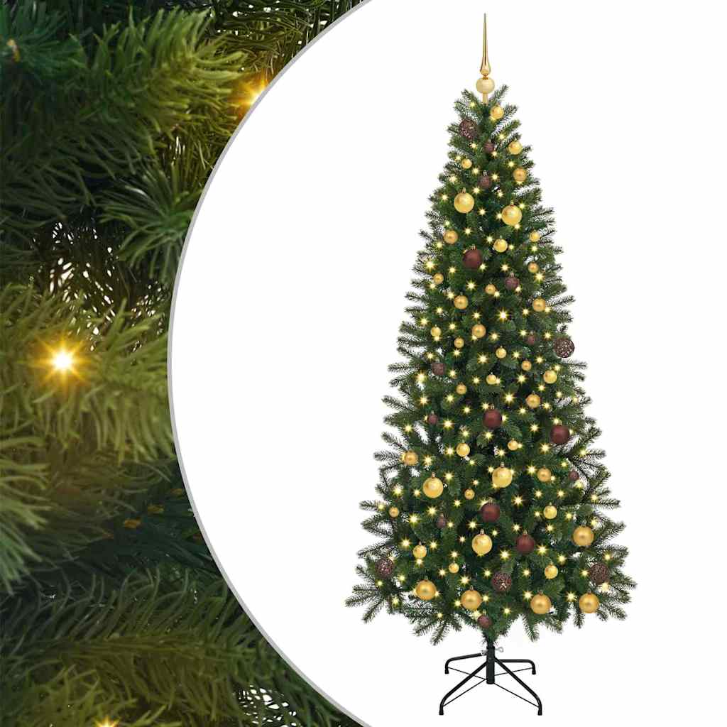 Sapin de Noël artificiel avec 300 LED Vert 210 cm PE et PVC