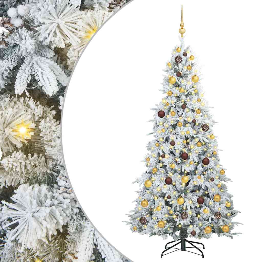 Sapin de Noël Artificiel à Branches Articulées Blanc 210 cm