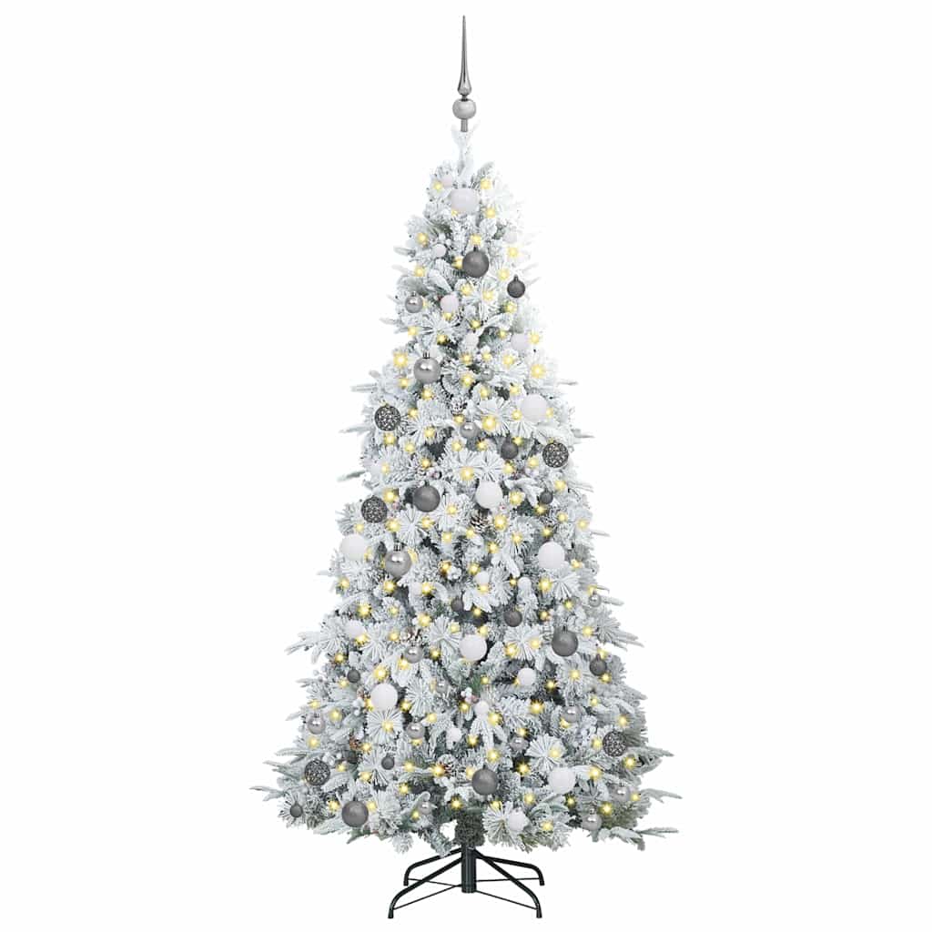 Sapin de Noël Artificiel à Branches Articulées Blanc 210 cm