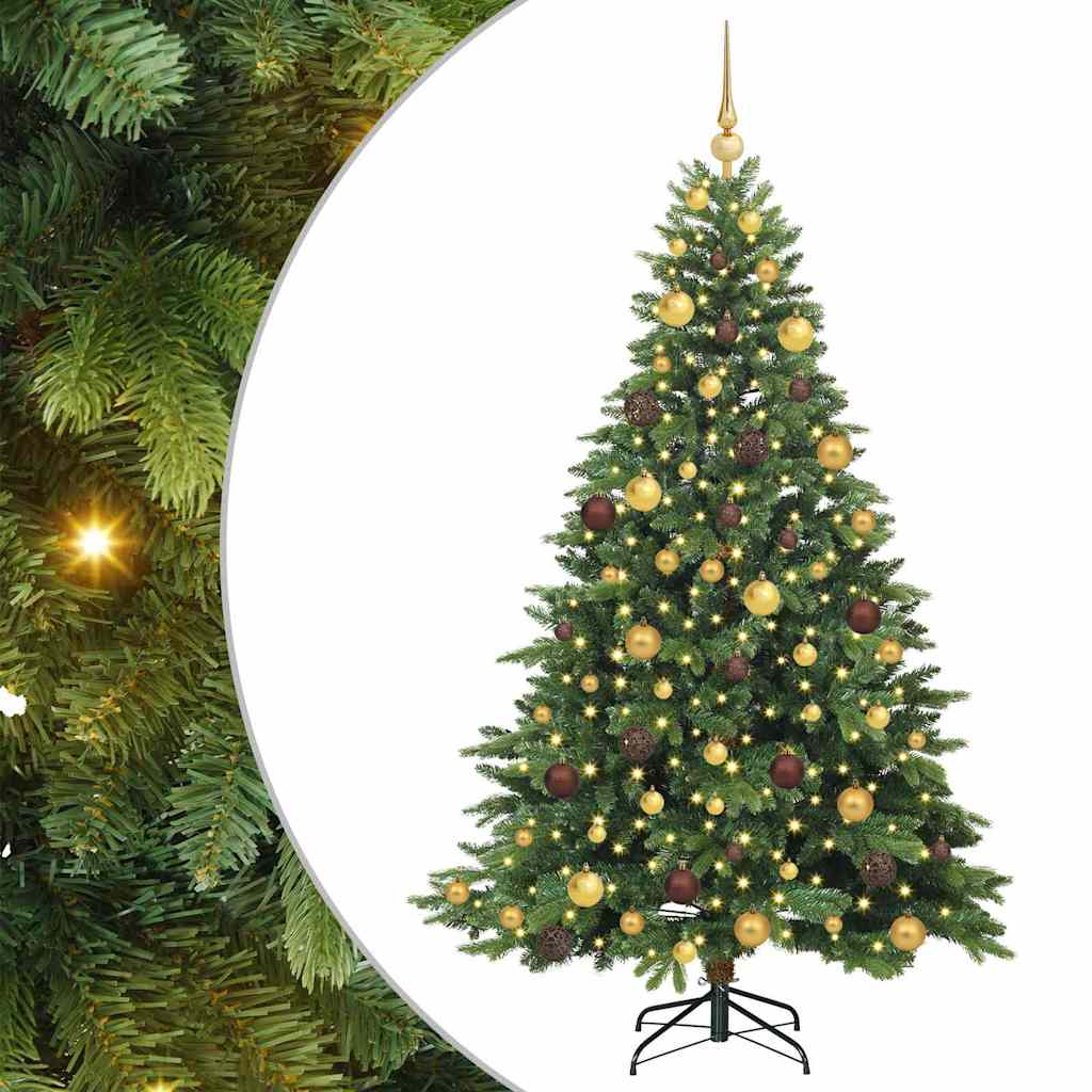 Sapin de Noël artificiel avec 300 LED Vert 180 cm PE et PVC