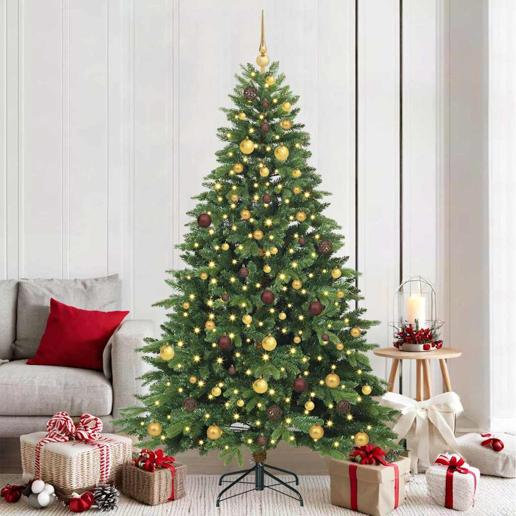 Sapin de Noël artificiel avec 300 LED Vert 210 cm PE et PVC