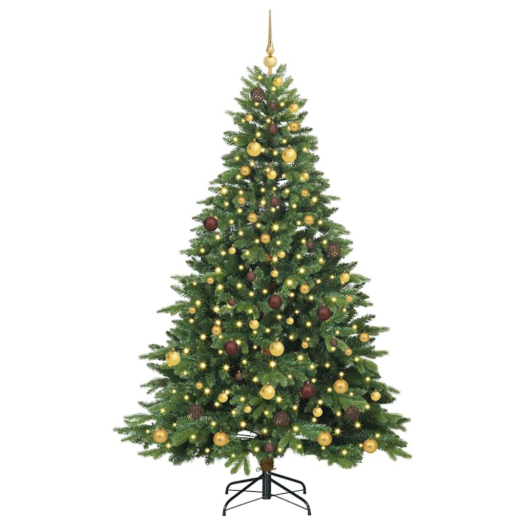 Sapin de Noël artificiel avec 300 LED Vert 210 cm PE et PVC