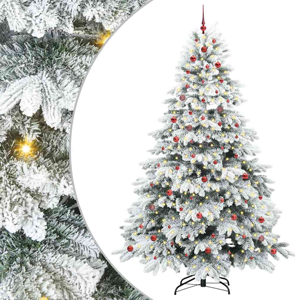 Sapin de Noël artificiel avec 300 LED Blanc 240 cm PE et PVC