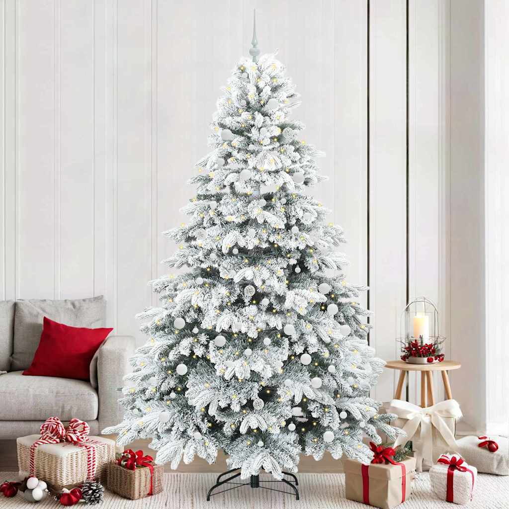 Sapin de Noël artificiel avec 300 LED Blanc 240 cm PE et PVC