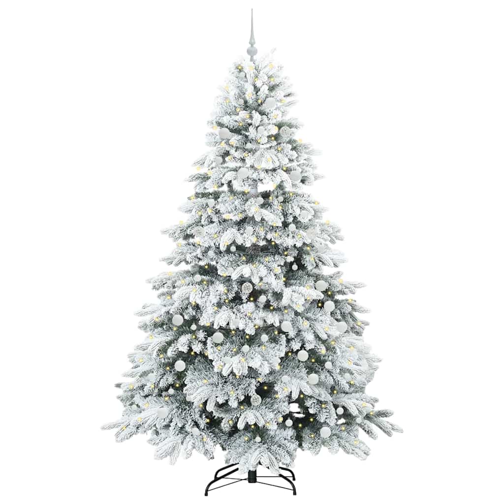 Sapin de Noël artificiel avec 300 LED Blanc 240 cm PE et PVC