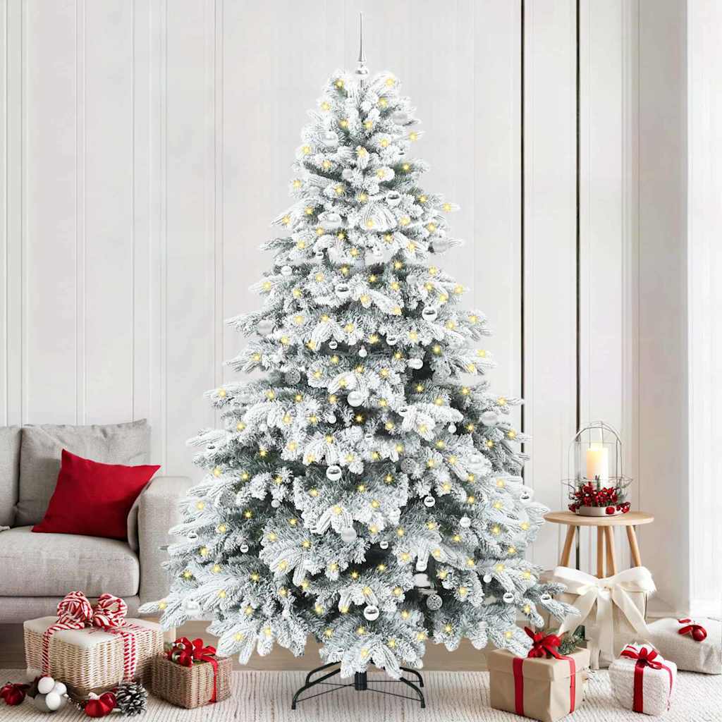 Sapin de Noël artificiel avec 300 LED Blanc 240 cm PE et PVC