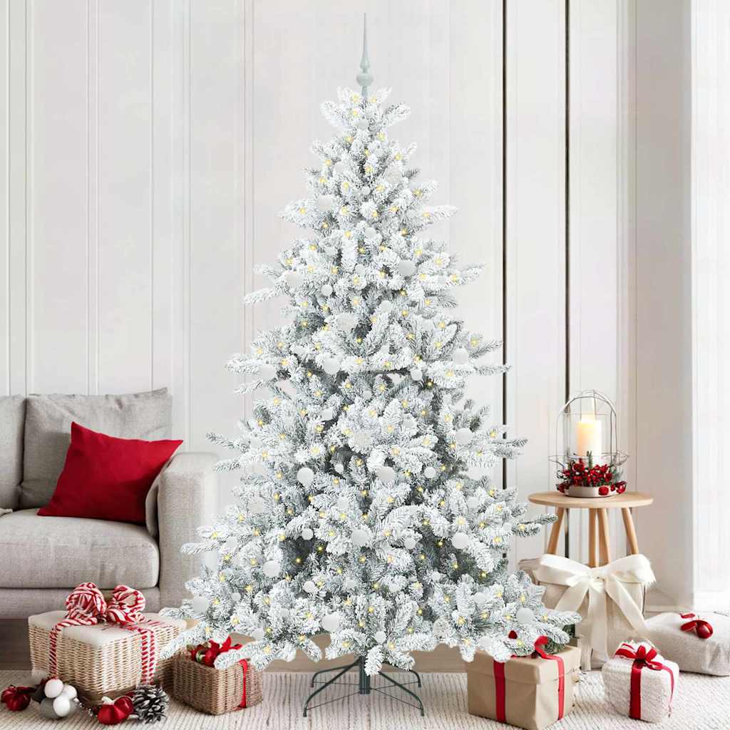 Sapin de Noël Artificiel à Branches Articulées Blanc 210 cm PVC - XIOS