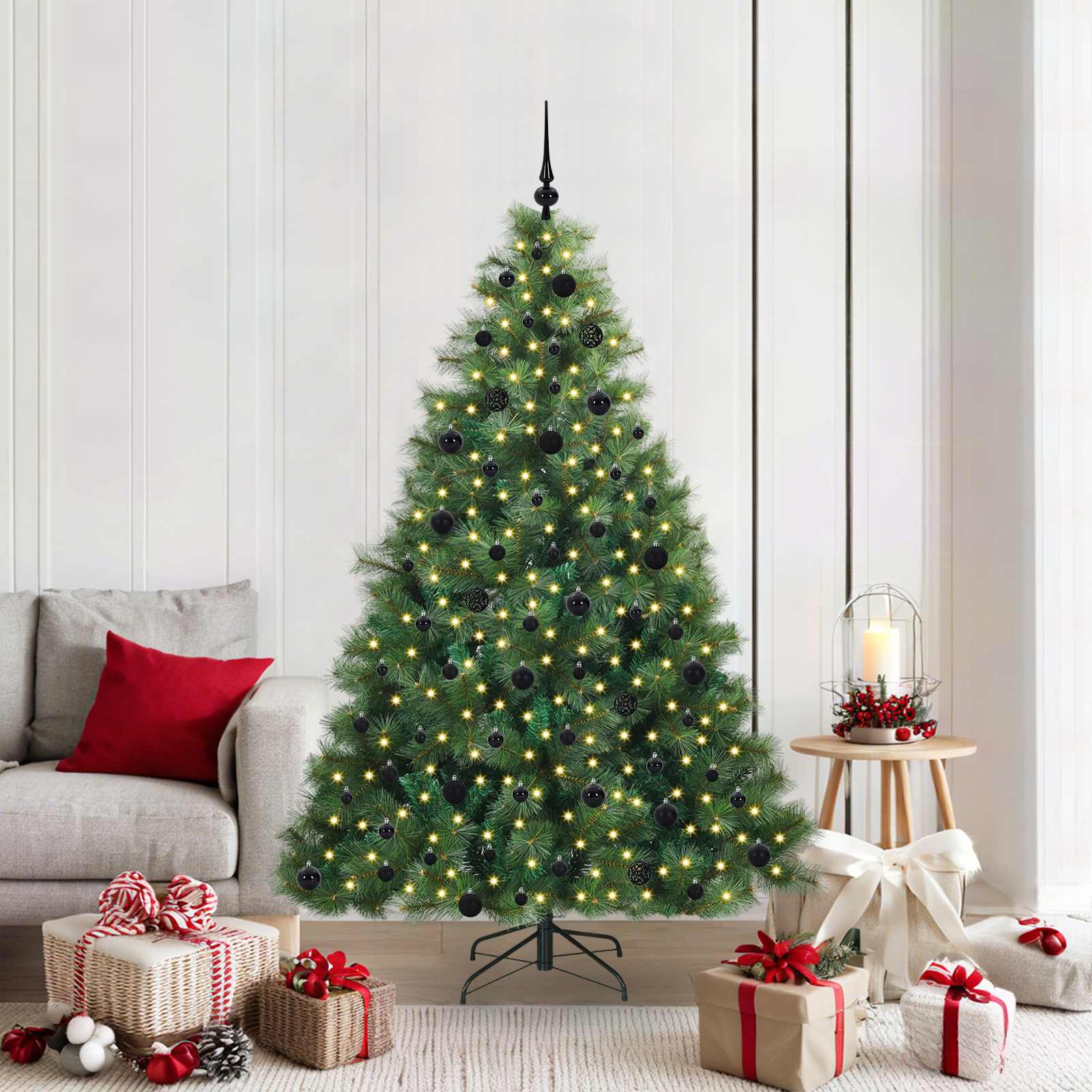 Sapin de Noël artificiel avec 300 LED Vert 210 cm PE et PVC - XIOS