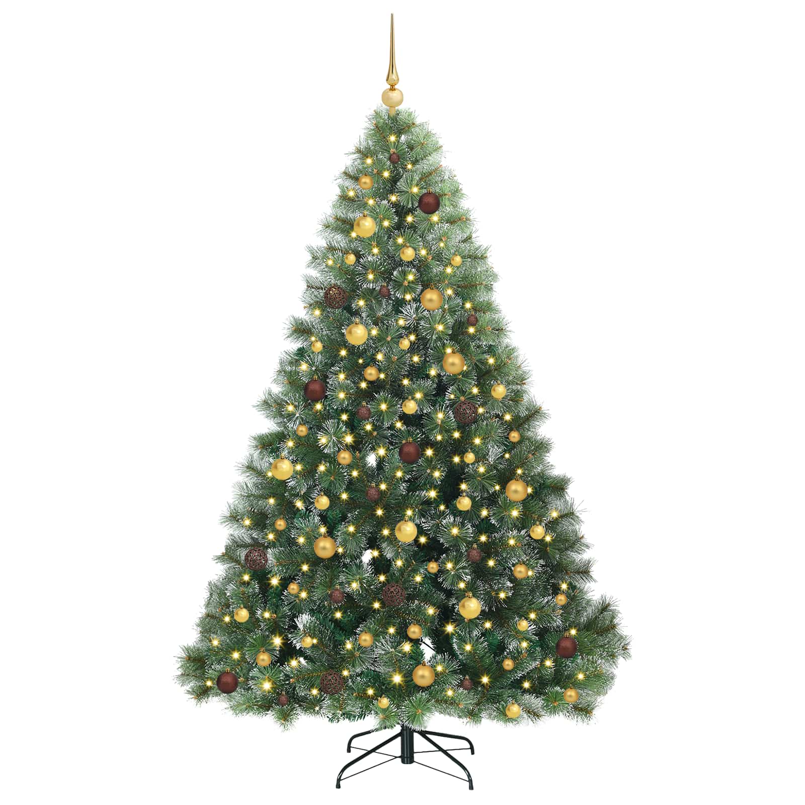 Sapin de Noël artificiel avec 300 LED Vert 210 cm PE et PVC