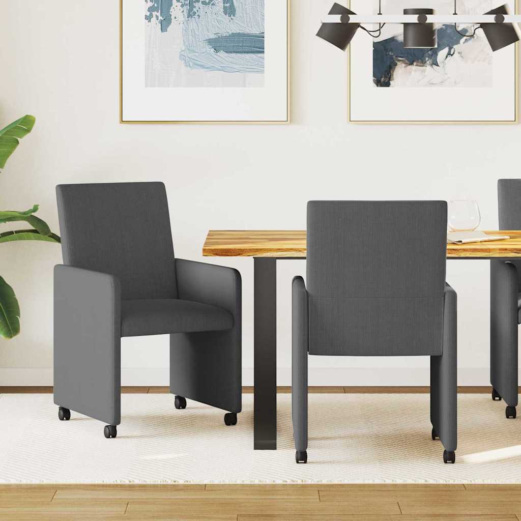 Chaises de Salle à Manger avec Roues 2 pcs Gris foncé - XIOS