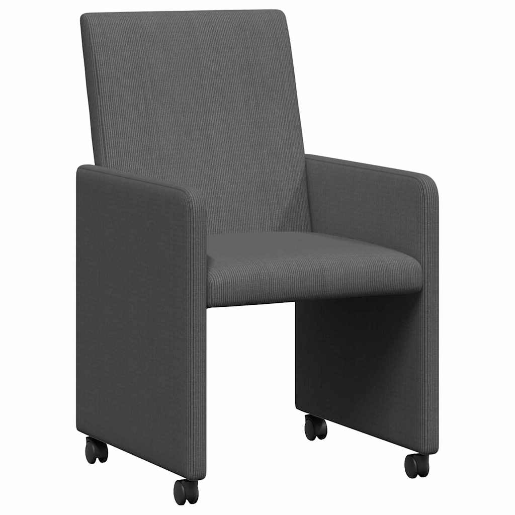 Chaises de Salle à Manger avec Roues 2 pcs Gris foncé - XIOS