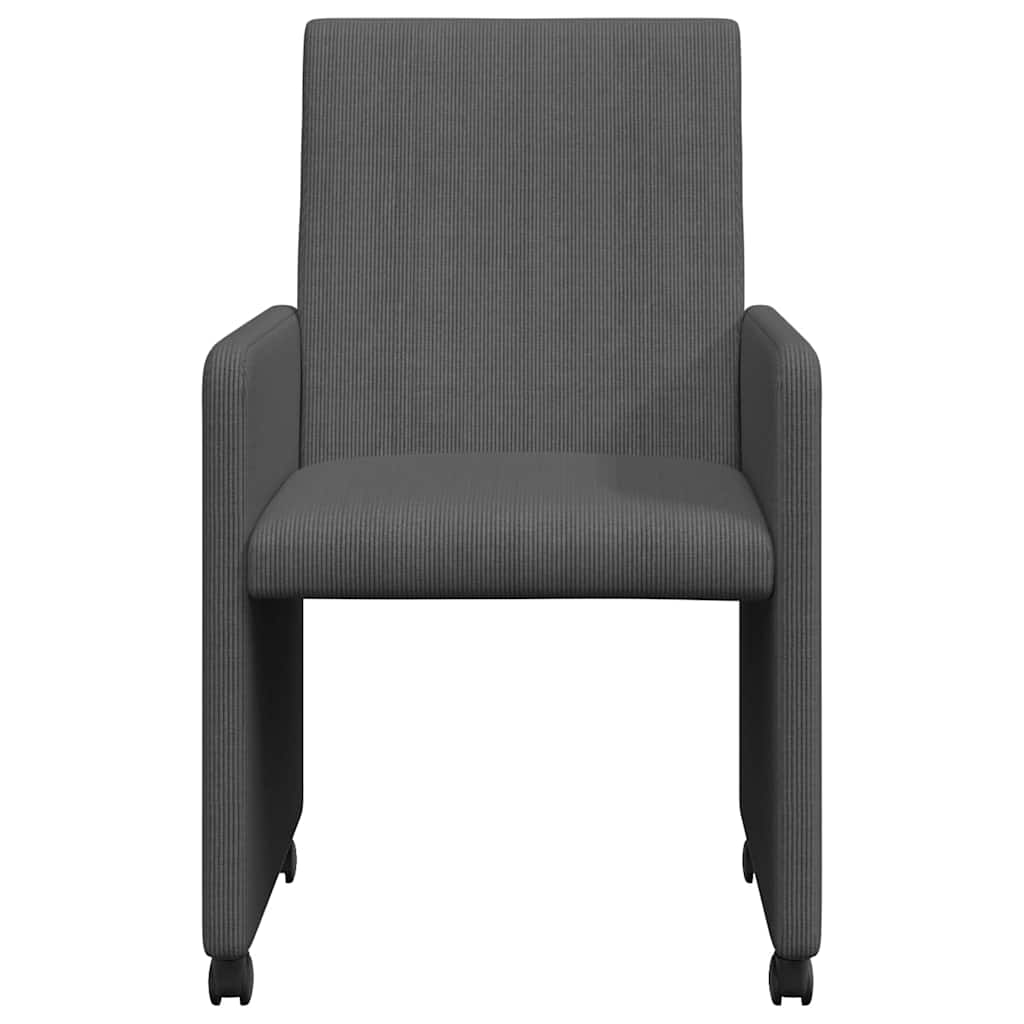 Chaises de Salle à Manger avec Roues 2 pcs Gris foncé - XIOS