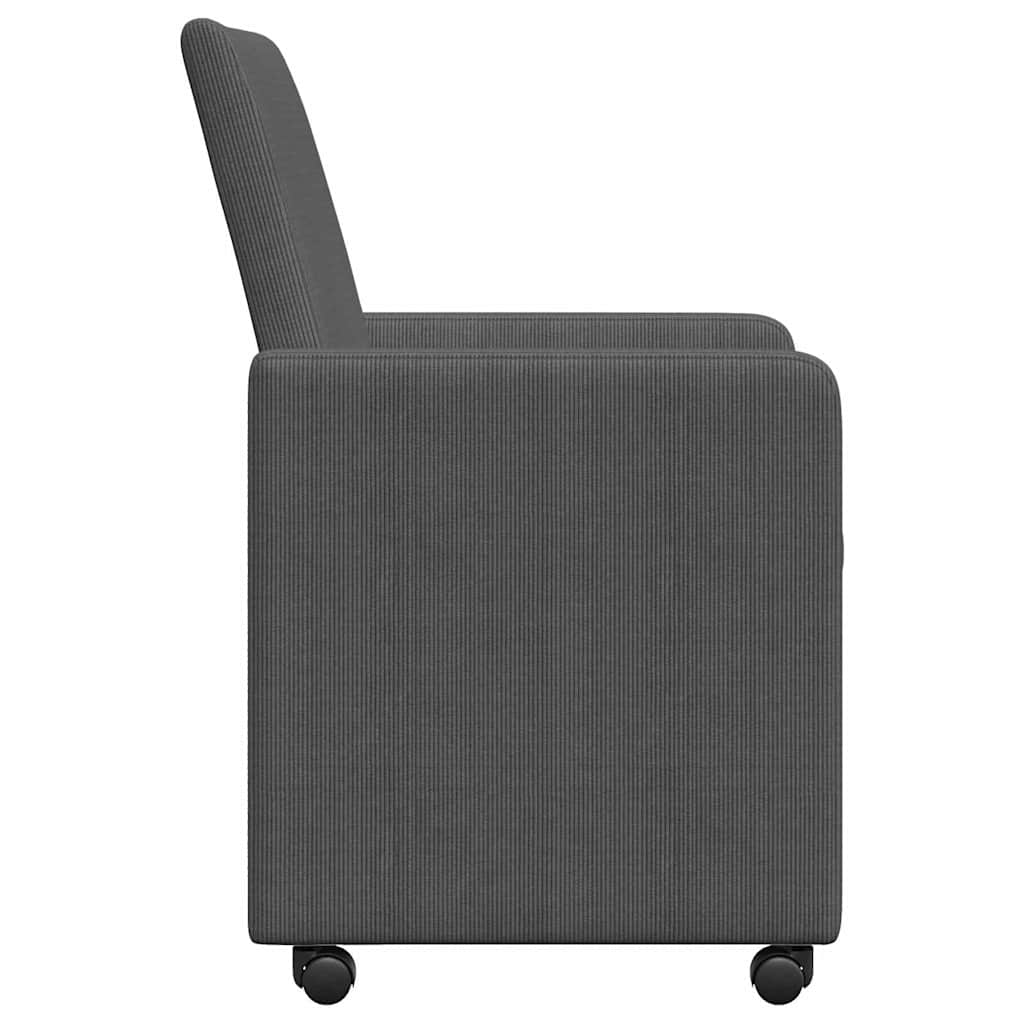 Chaises de Salle à Manger avec Roues 2 pcs Gris foncé - XIOS