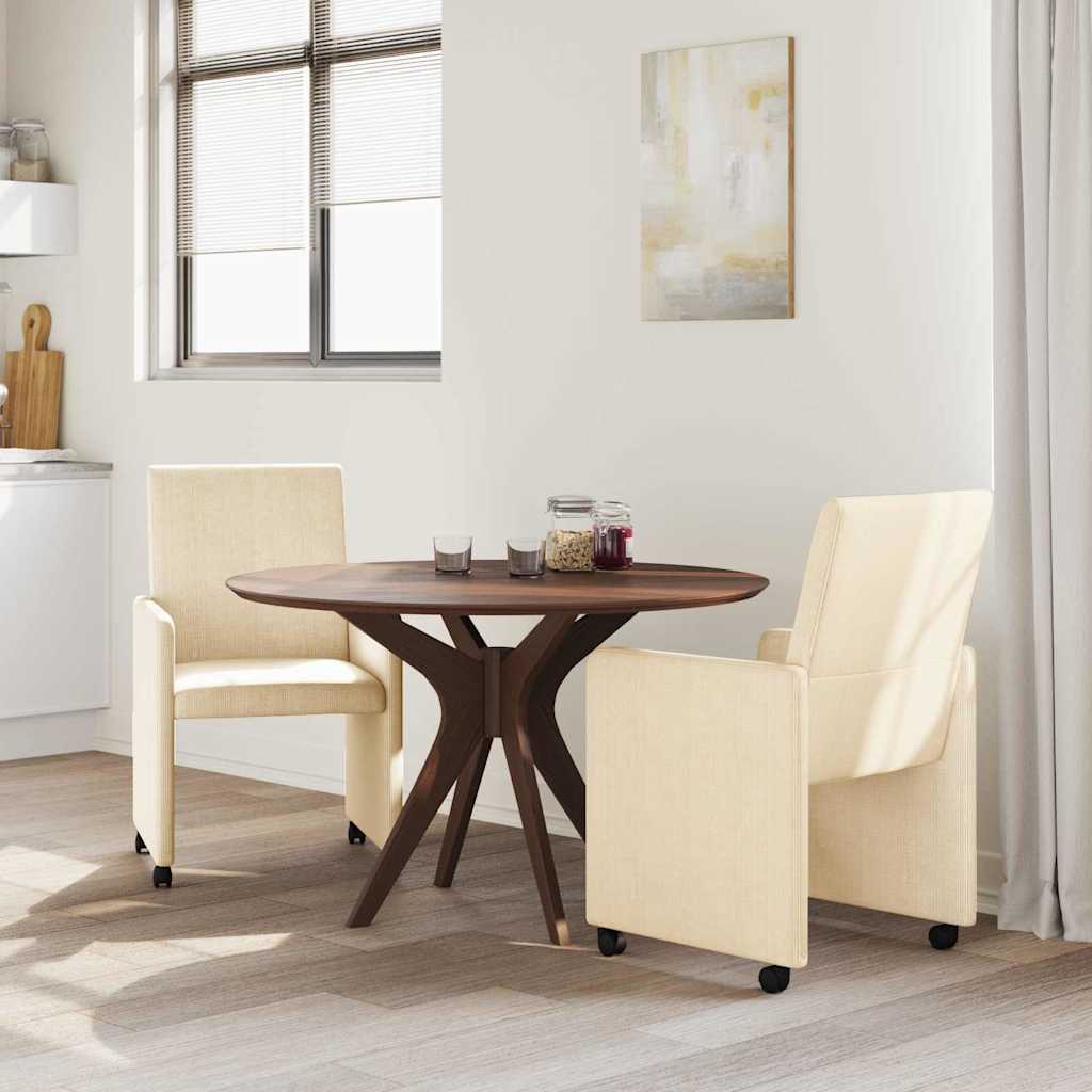 Chaises de Salle à Manger avec Roues avec des roues 2 pcs Crème - XIOS
