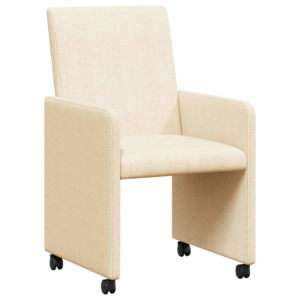 Chaises de Salle à Manger avec Roues avec des roues 2 pcs Crème - XIOS