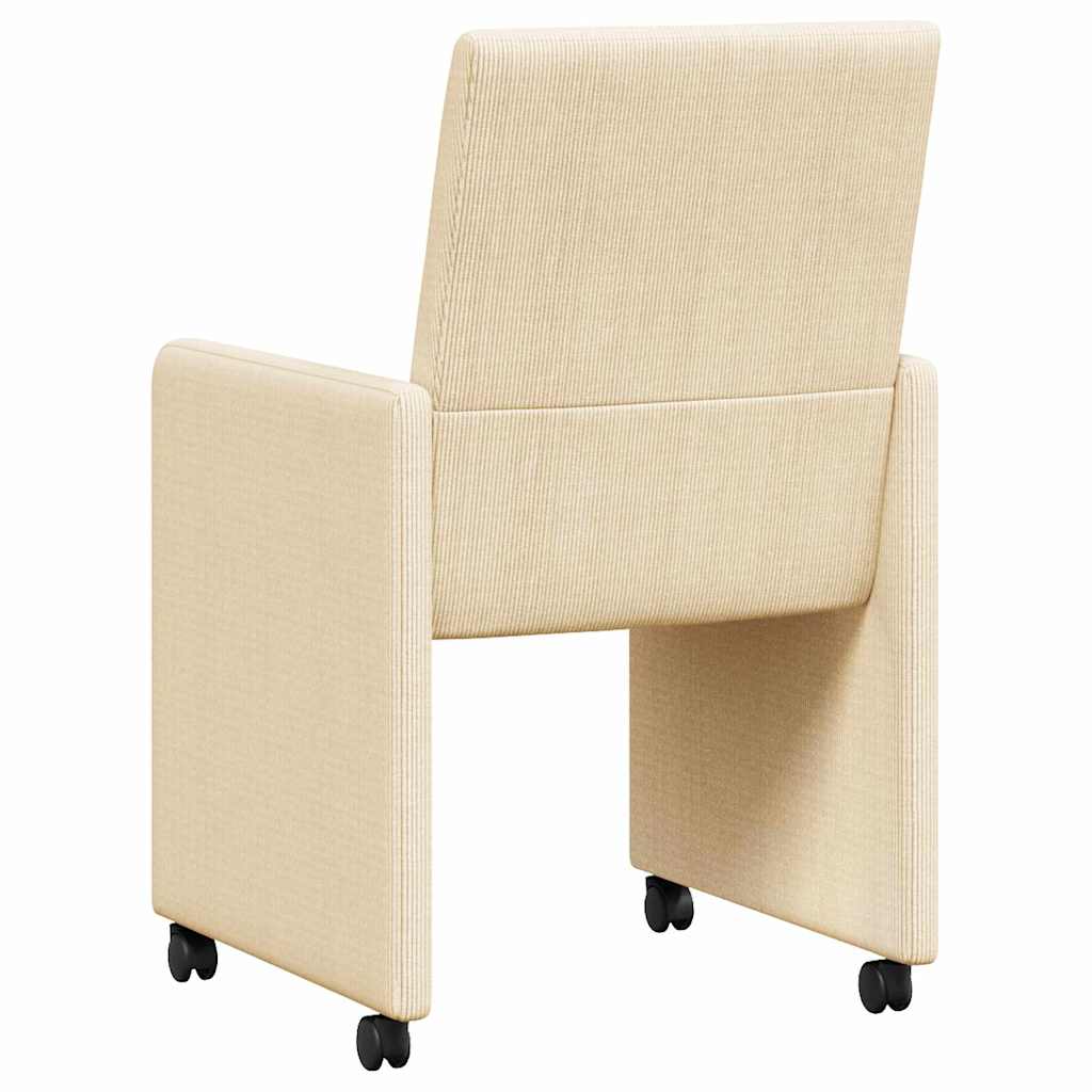 Chaises de Salle à Manger avec Roues avec des roues 2 pcs Crème - XIOS