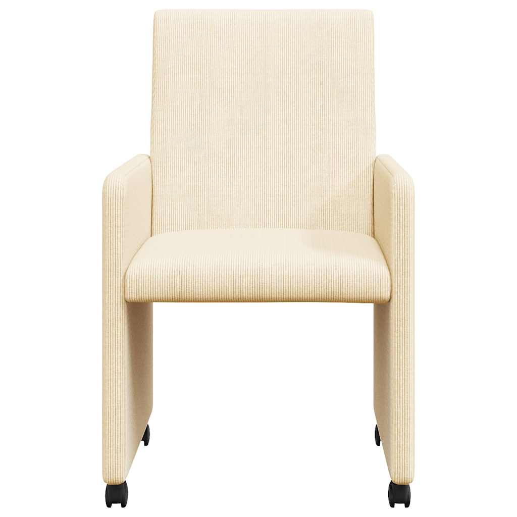 Chaises de Salle à Manger avec Roues avec des roues 2 pcs Crème - XIOS