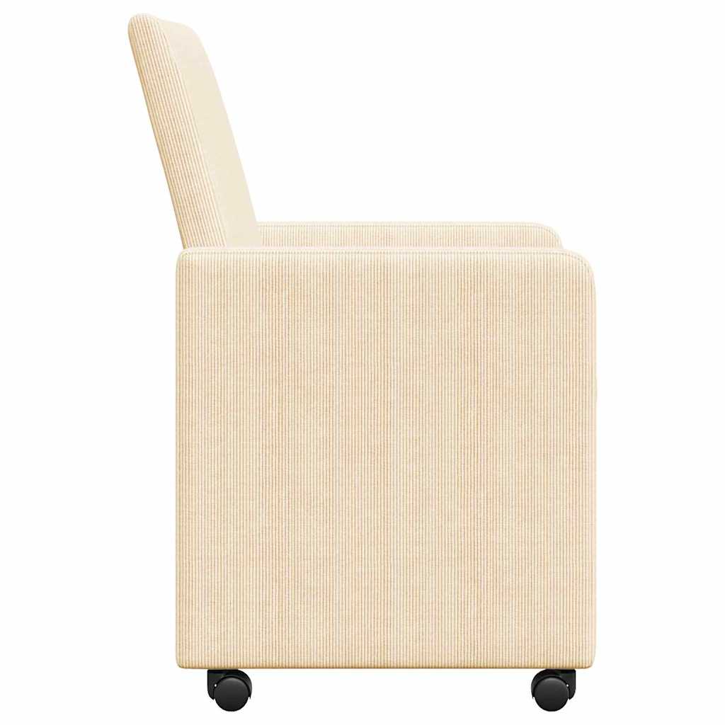 Chaises de Salle à Manger avec Roues avec des roues 2 pcs Crème - XIOS