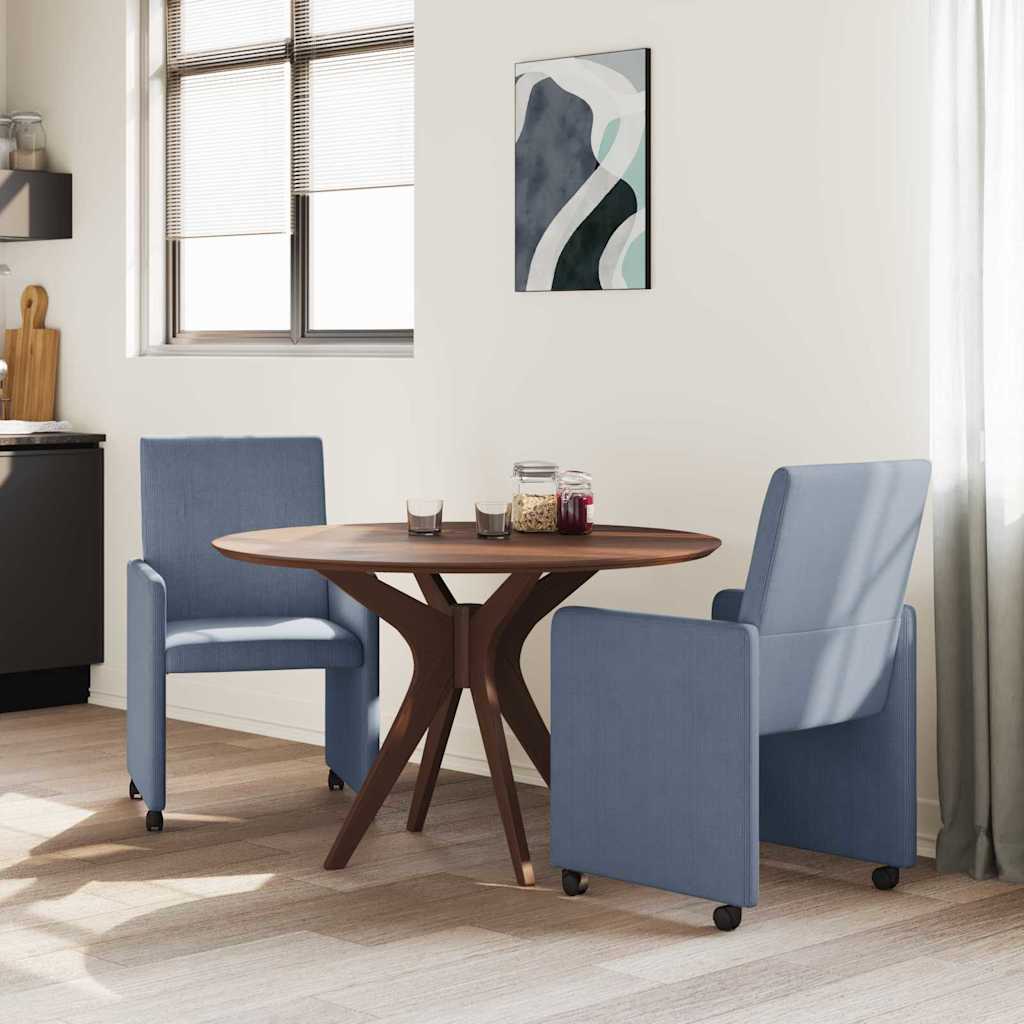 Chaises de Salle à Manger avec Roues 2 pcs Bleu 57 x 66 x 94 cm - XIOS
