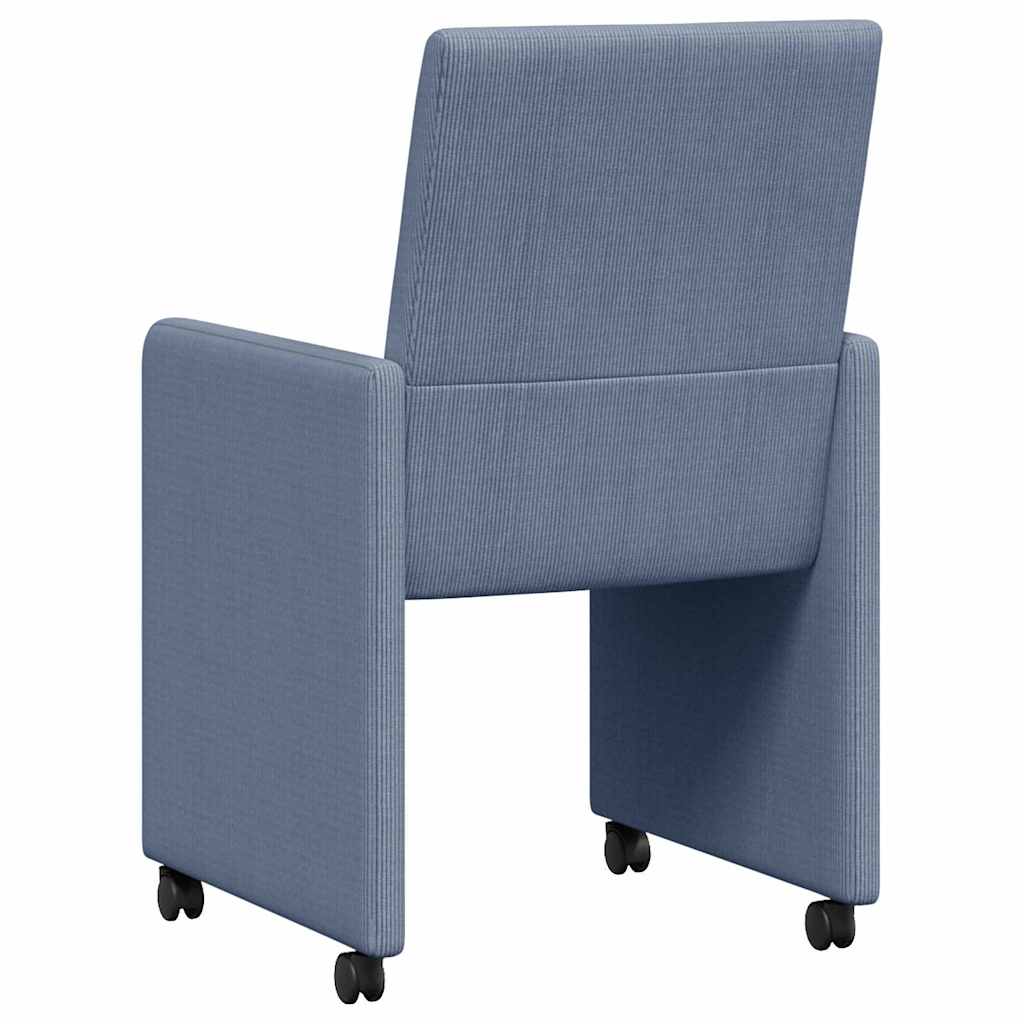 Chaises de Salle à Manger avec Roues 2 pcs Bleu 57 x 66 x 94 cm - XIOS
