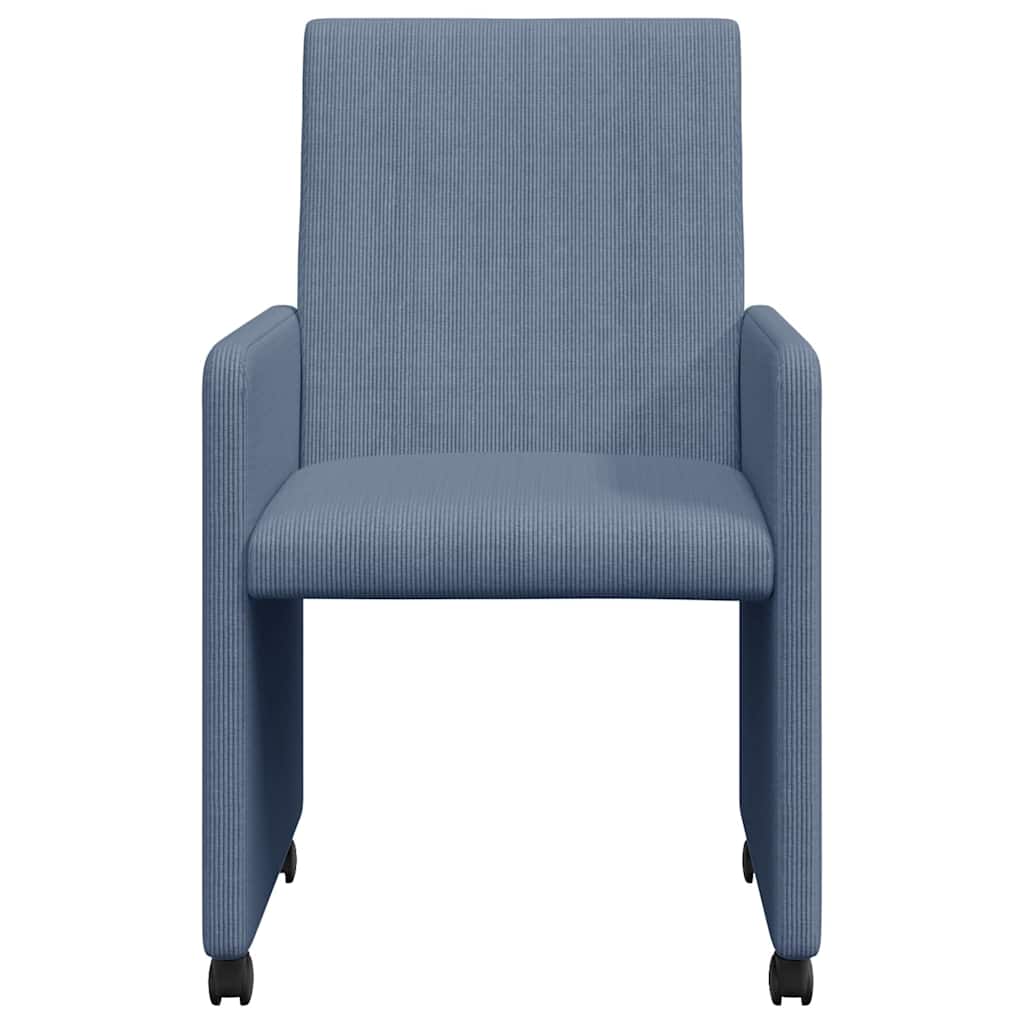 Chaises de Salle à Manger avec Roues 2 pcs Bleu 57 x 66 x 94 cm - XIOS