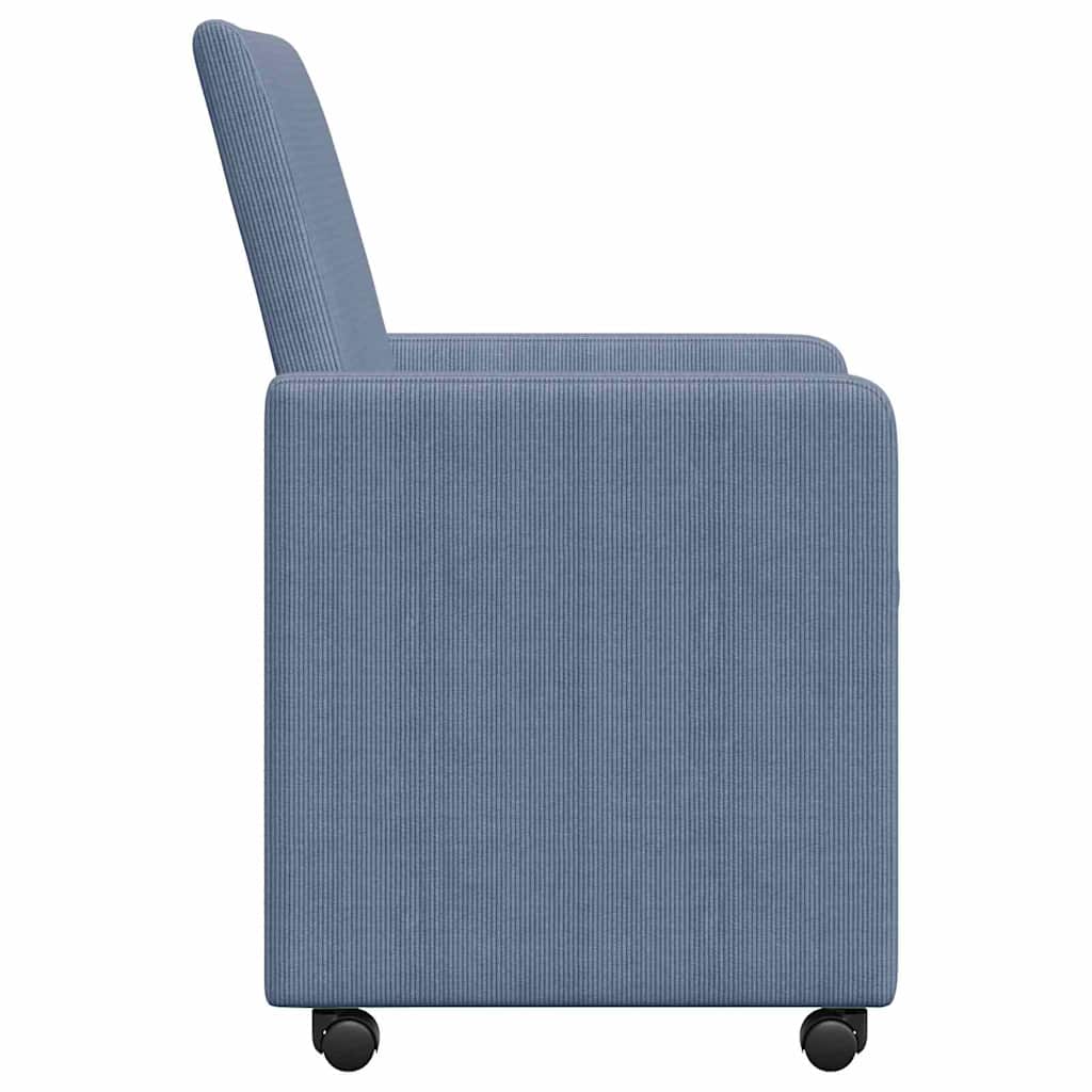 Chaises de Salle à Manger avec Roues 2 pcs Bleu 57 x 66 x 94 cm - XIOS