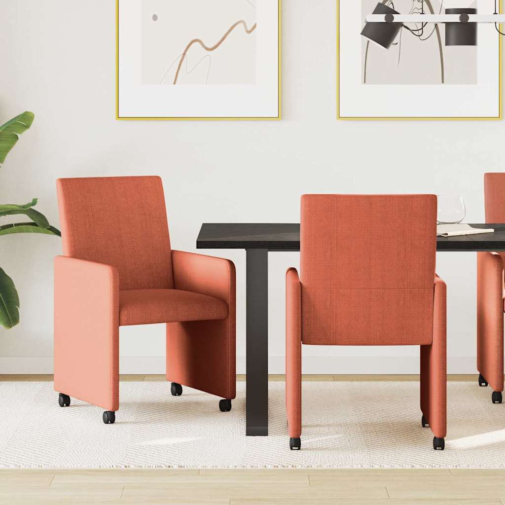 Chaises de Salle à Manger avec Roues 2 pcs Rouge orange - XIOS
