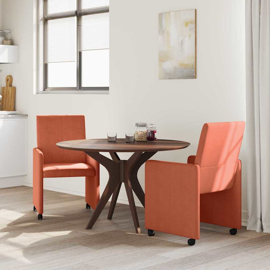 Chaises de Salle à Manger avec Roues 2 pcs Rouge orange - XIOS