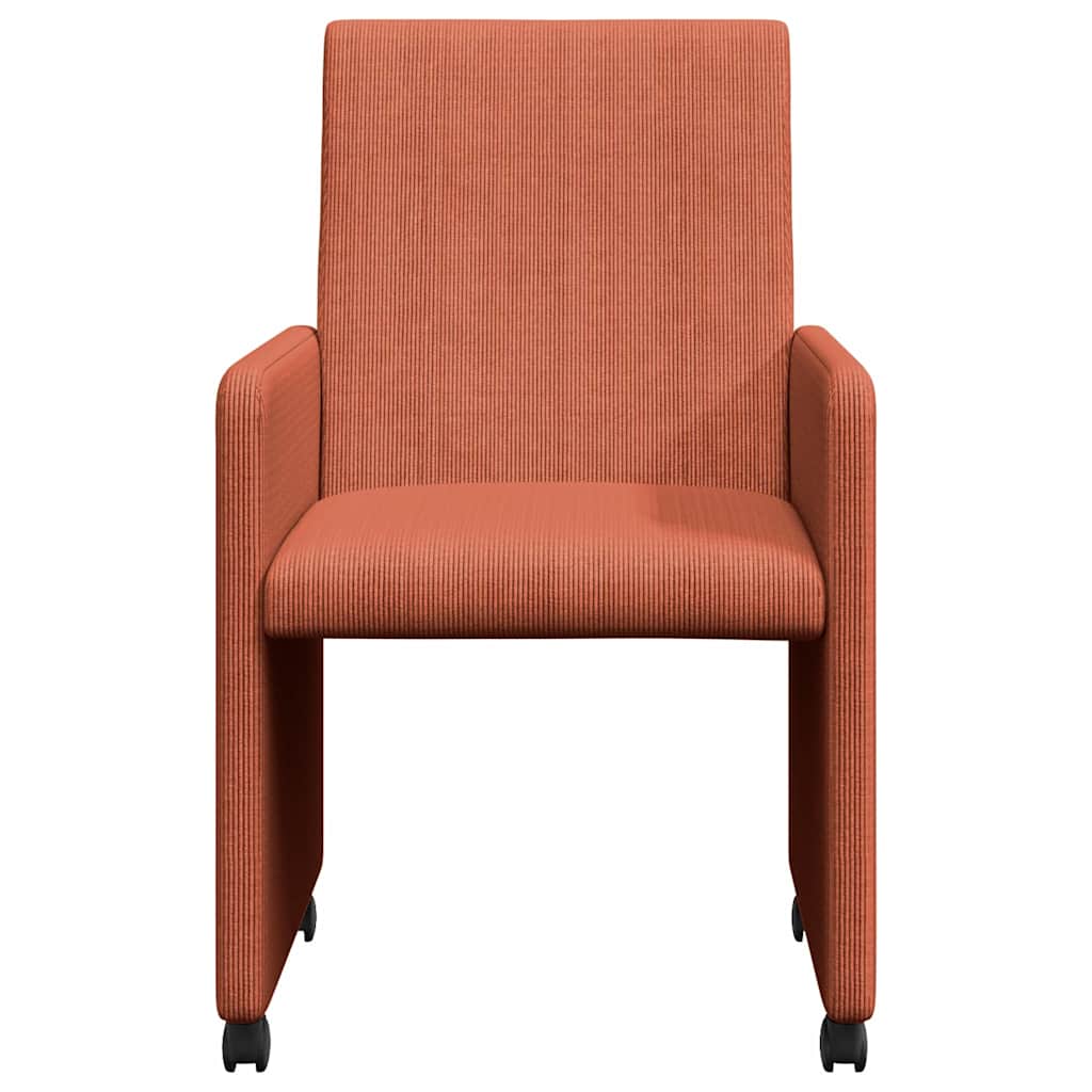 Chaises de Salle à Manger avec Roues 2 pcs Rouge orange - XIOS