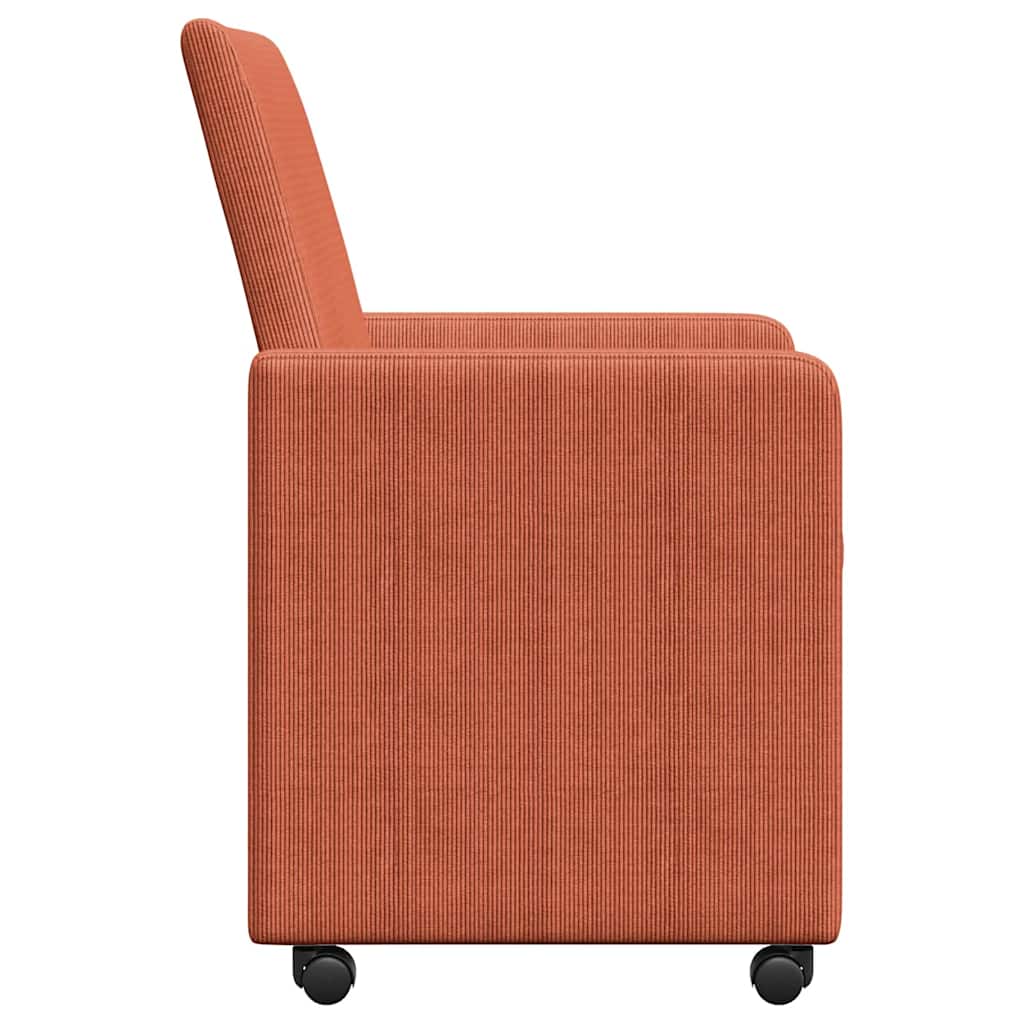Chaises de Salle à Manger avec Roues 2 pcs Rouge orange - XIOS