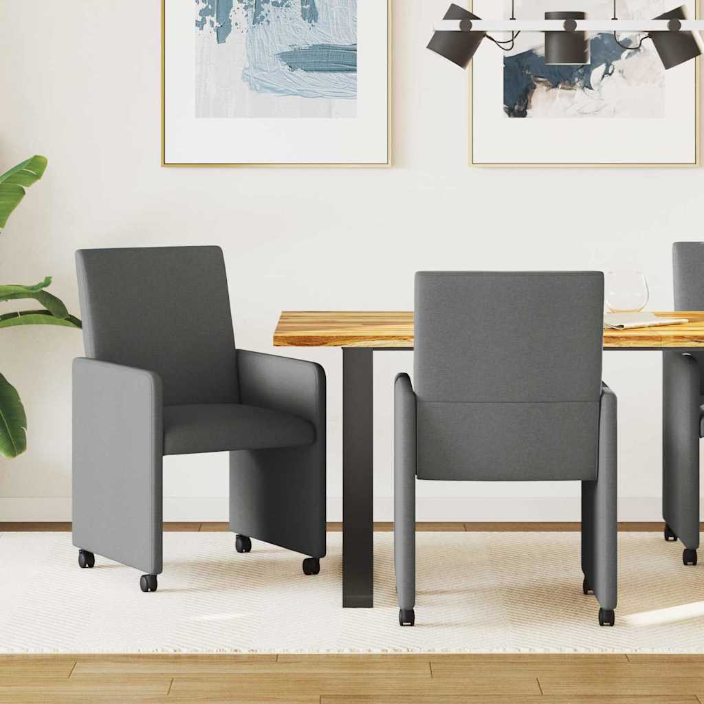 Chaises de Salle à Manger avec Roues 2 pcs Gris foncé - XIOS