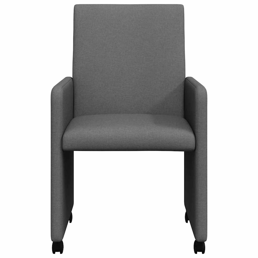Chaises de Salle à Manger avec Roues 2 pcs Gris foncé - XIOS