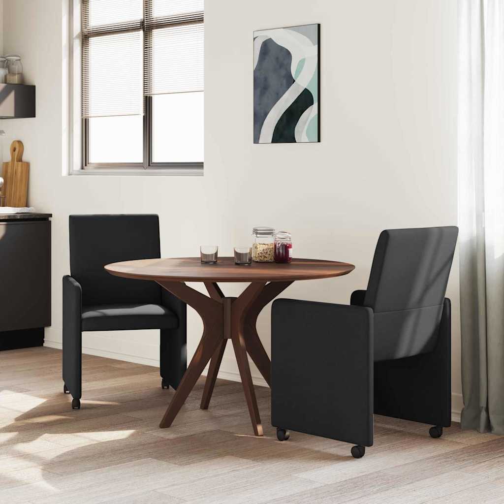 Chaises de Salle à Manger avec Roues 2 pcs Noir 57 x 66 x 94 cm - XIOS
