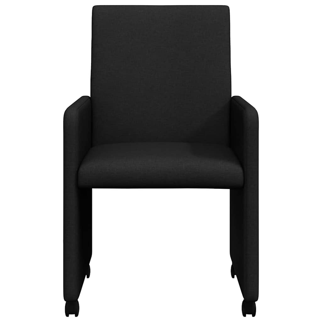 Chaises de Salle à Manger avec Roues 2 pcs Noir 57 x 66 x 94 cm - XIOS
