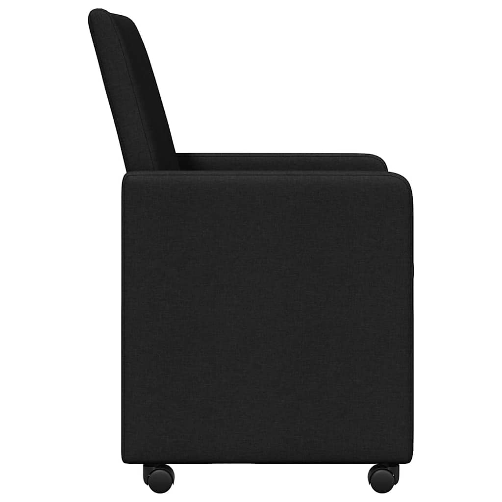 Chaises de Salle à Manger avec Roues 2 pcs Noir 57 x 66 x 94 cm - XIOS