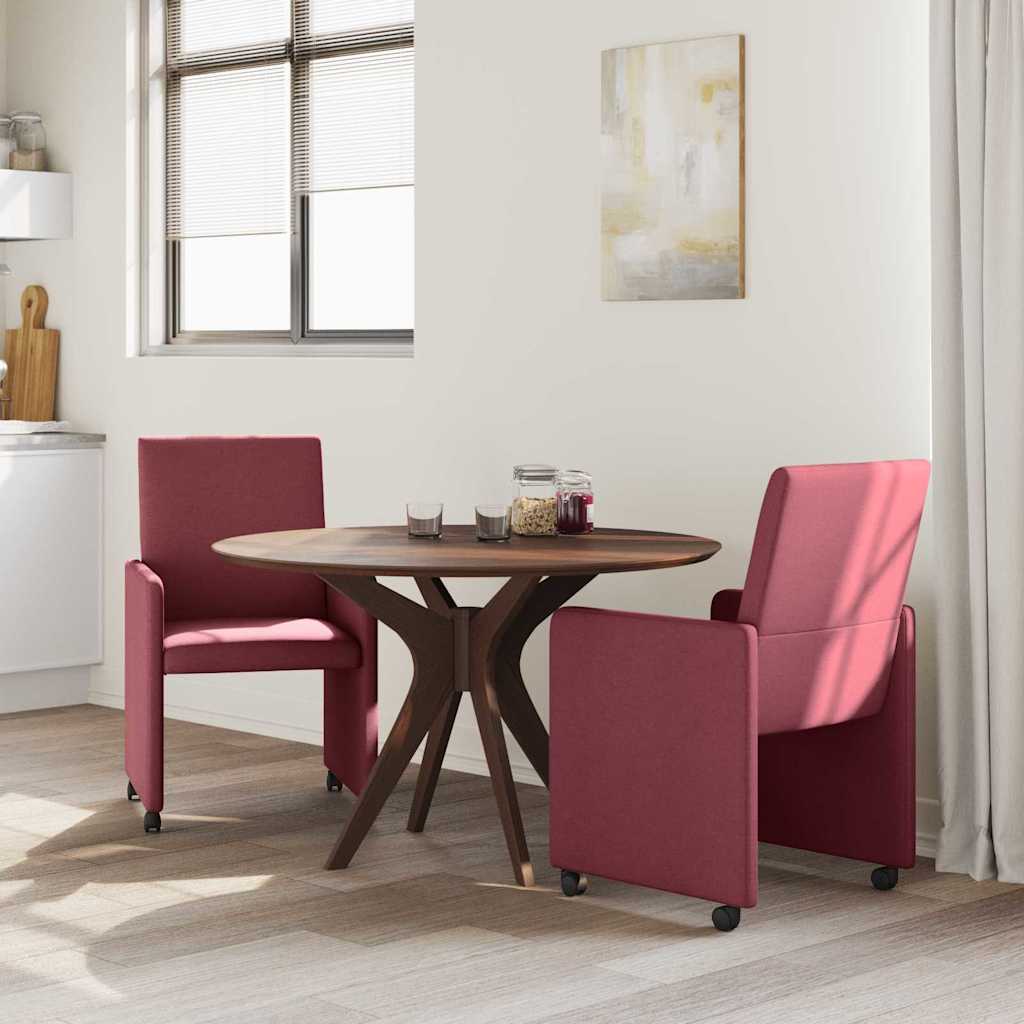 Chaises de Salle à Manger avec Roues 2 pcs Rouge bordeaux - XIOS