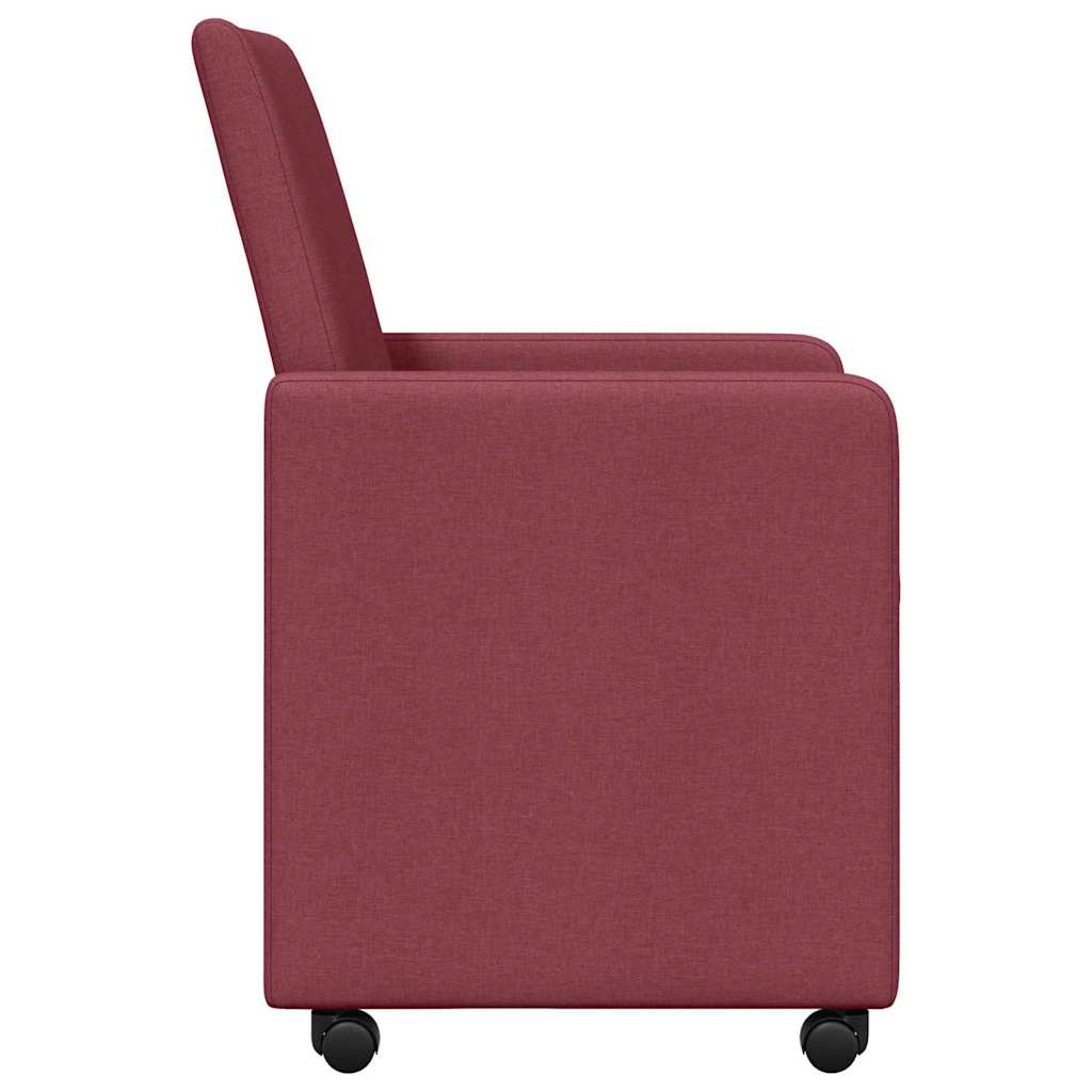Chaises de Salle à Manger avec Roues 2 pcs Rouge bordeaux - XIOS