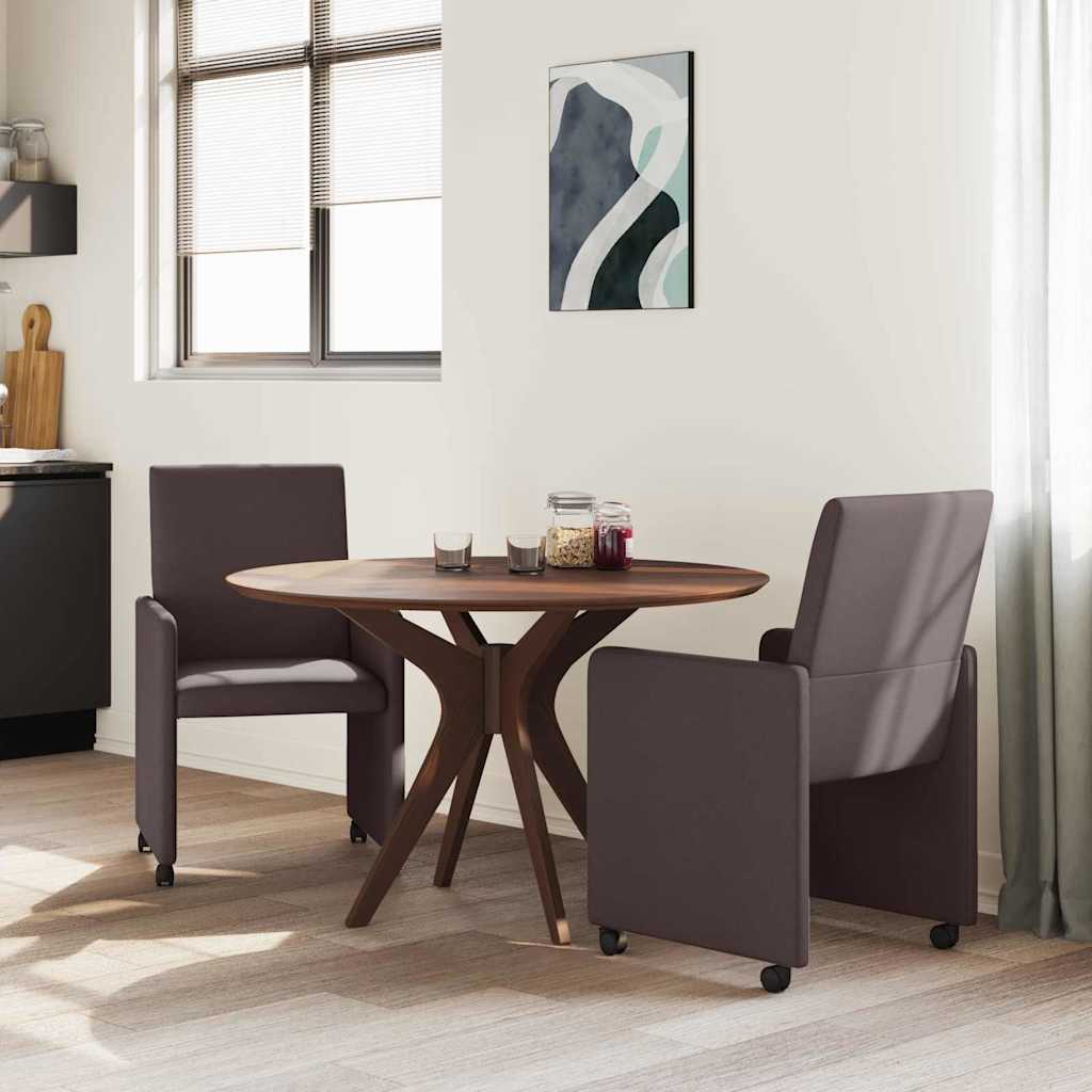 Chaises de Salle à Manger avec Roues 2 pcs Marron foncé - XIOS