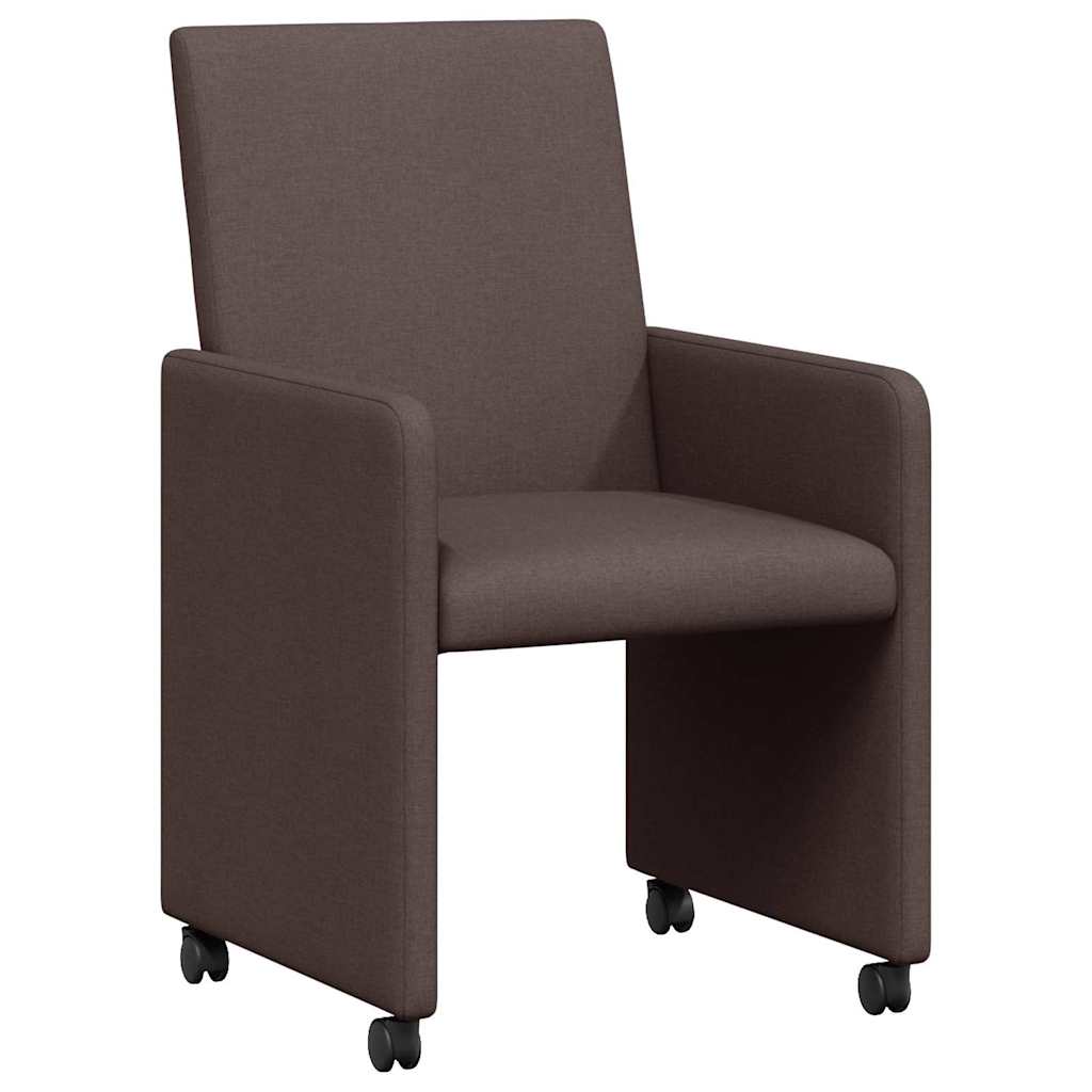Chaises de Salle à Manger avec Roues 2 pcs Marron foncé - XIOS