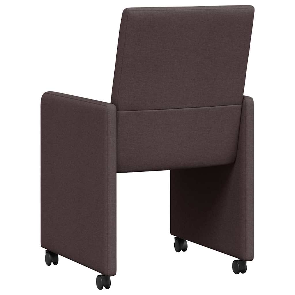 Chaises de Salle à Manger avec Roues 2 pcs Marron foncé - XIOS