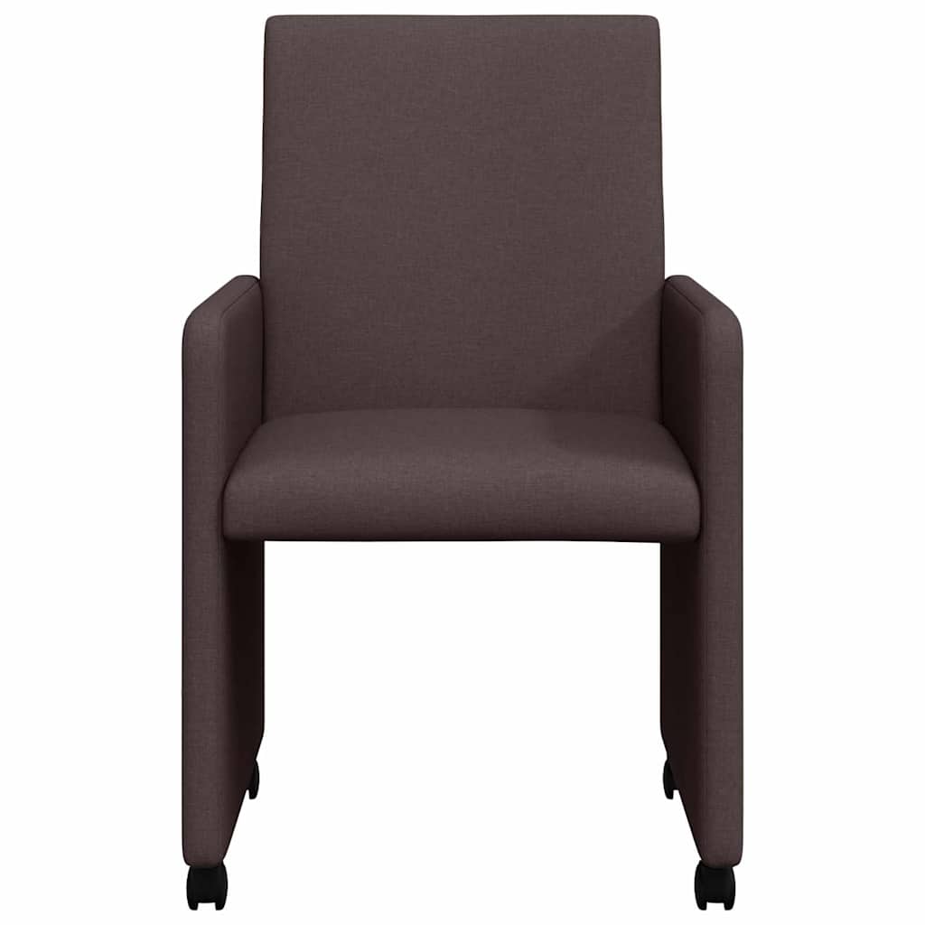 Chaises de Salle à Manger avec Roues 2 pcs Marron foncé - XIOS