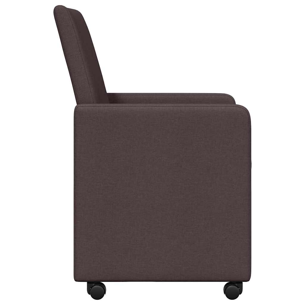 Chaises de Salle à Manger avec Roues 2 pcs Marron foncé - XIOS