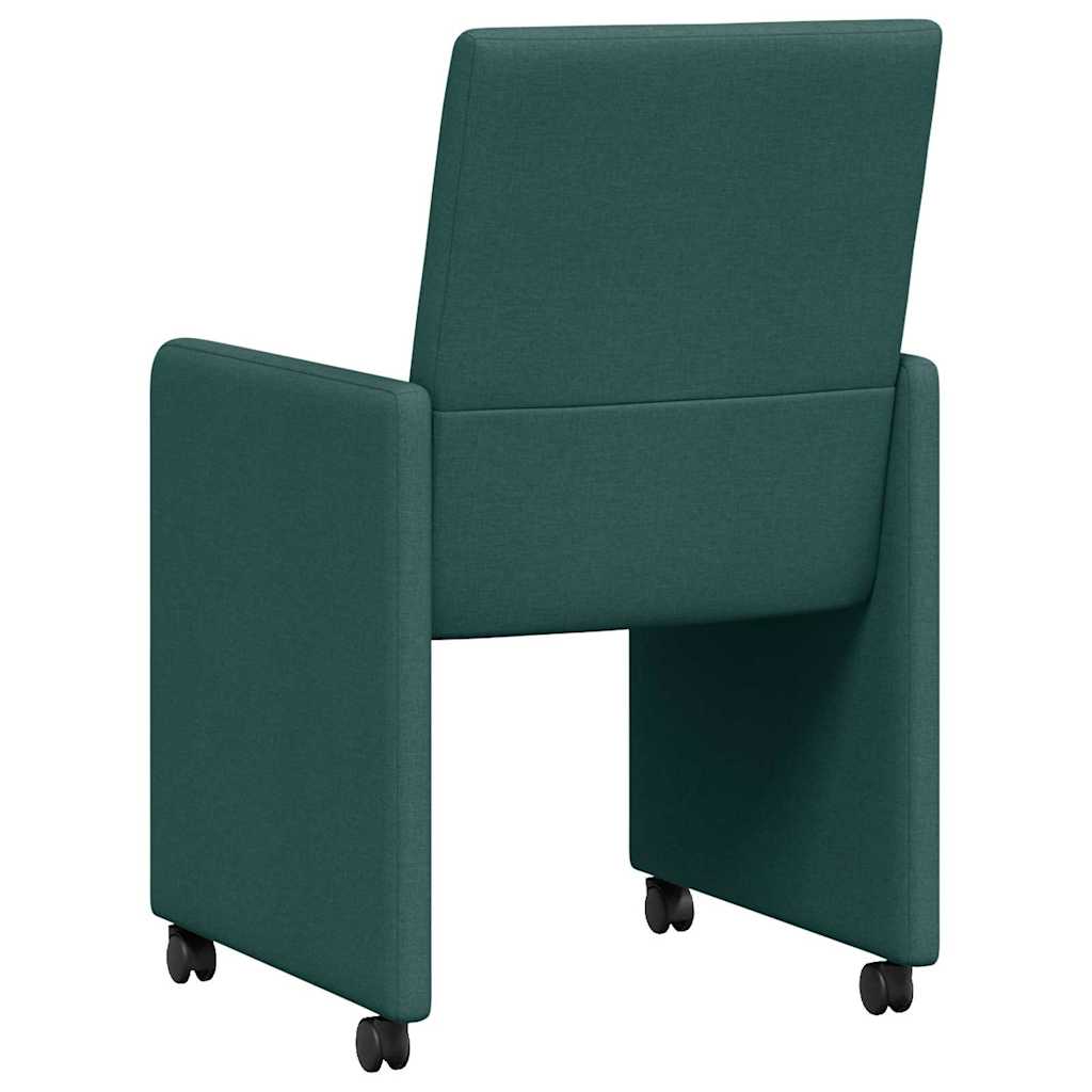 Chaises de Salle à Manger avec Roues 2 pcs Vert foncé - XIOS