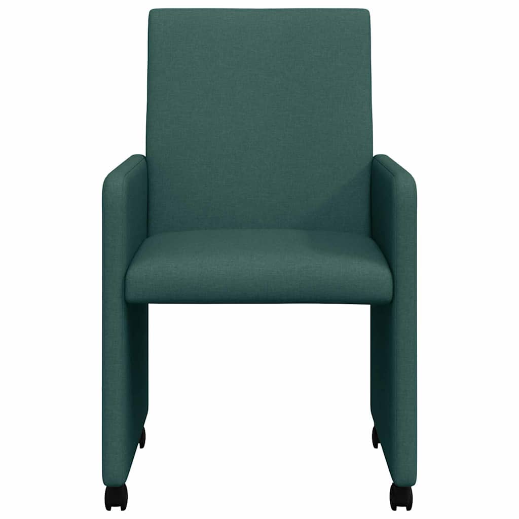 Chaises de Salle à Manger avec Roues 2 pcs Vert foncé - XIOS