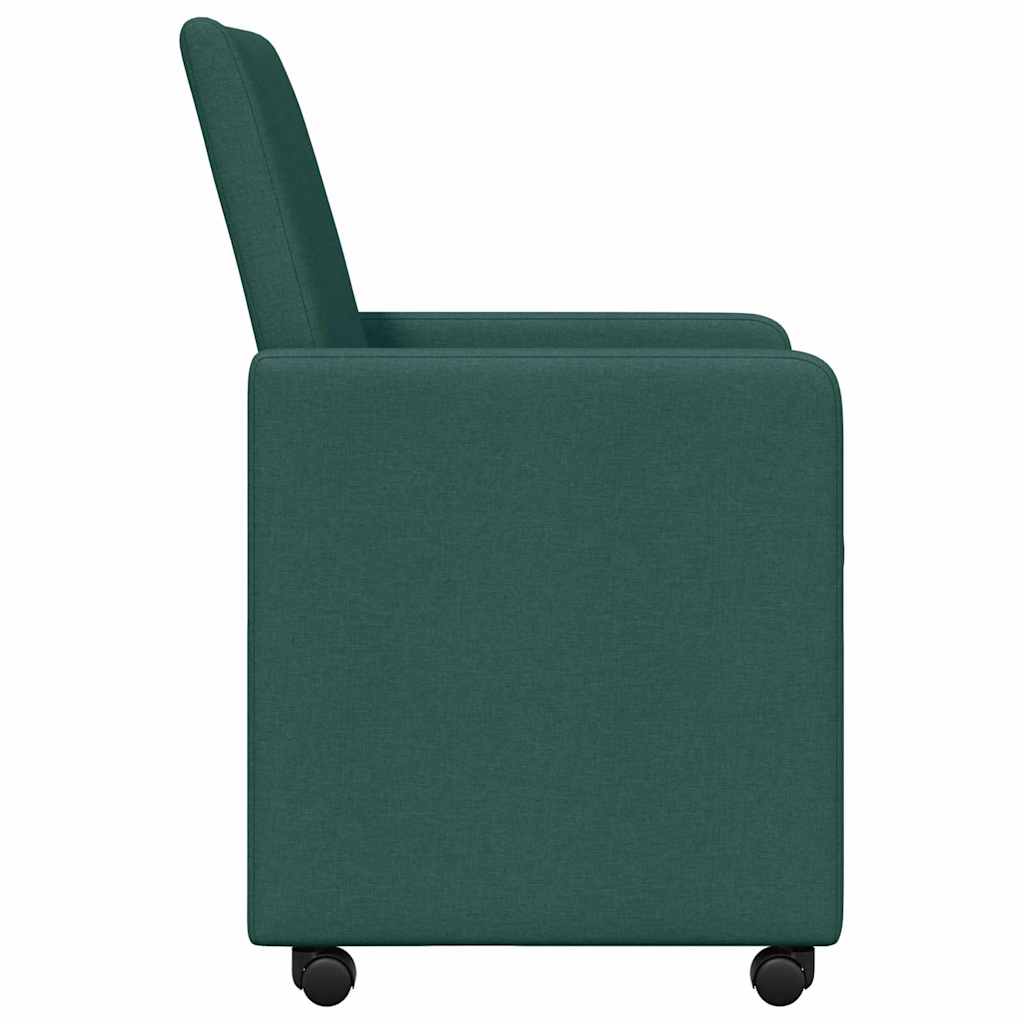 Chaises de Salle à Manger avec Roues 2 pcs Vert foncé - XIOS
