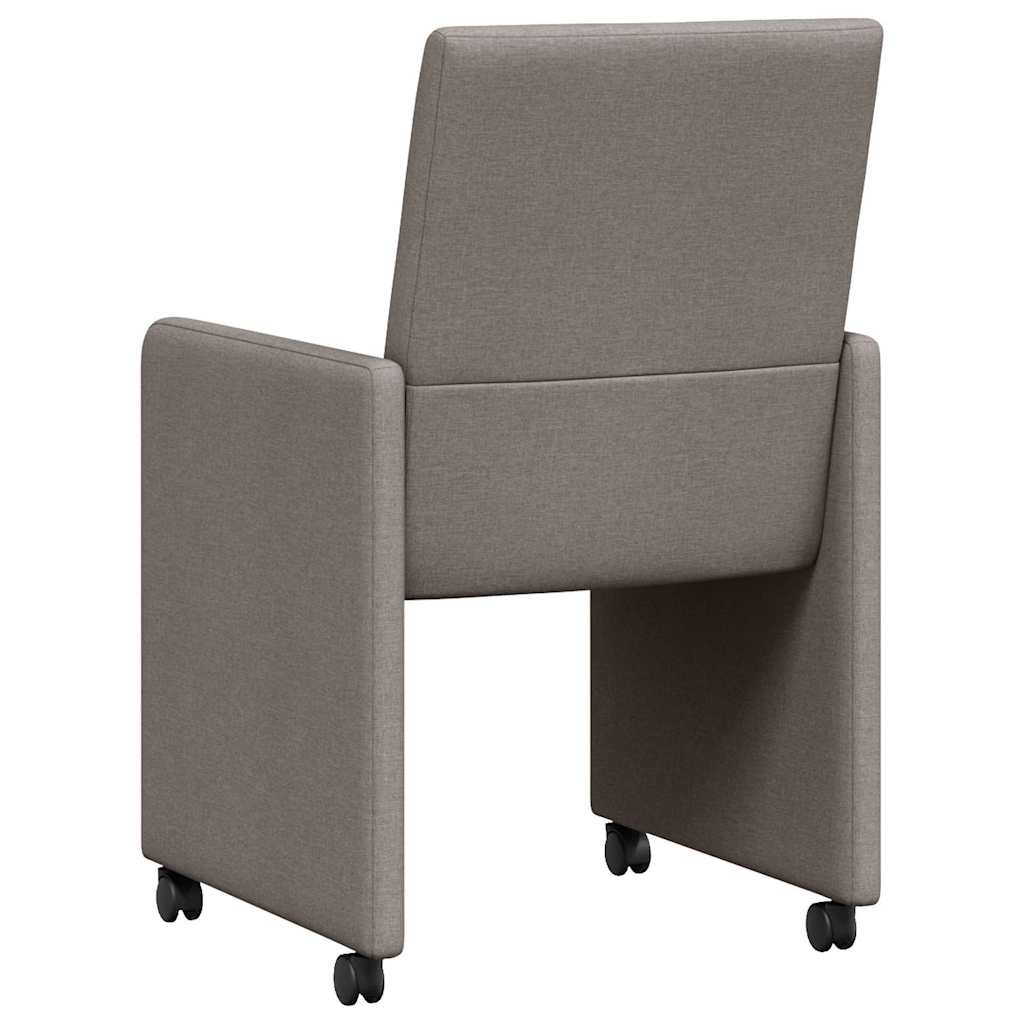 Chaises de Salle à Manger avec Roues avec des roues 2 pcs Taupe - XIOS