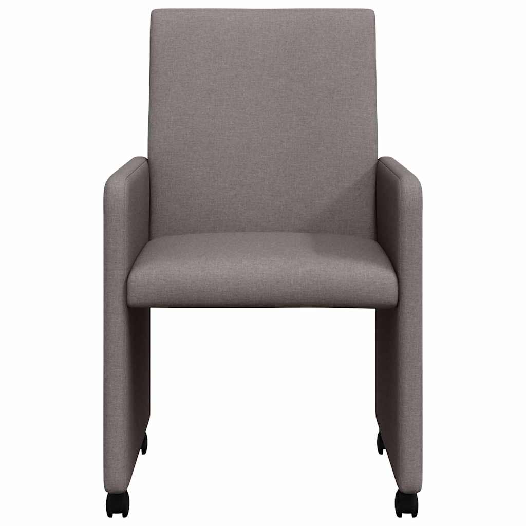 Chaises de Salle à Manger avec Roues avec des roues 2 pcs Taupe - XIOS